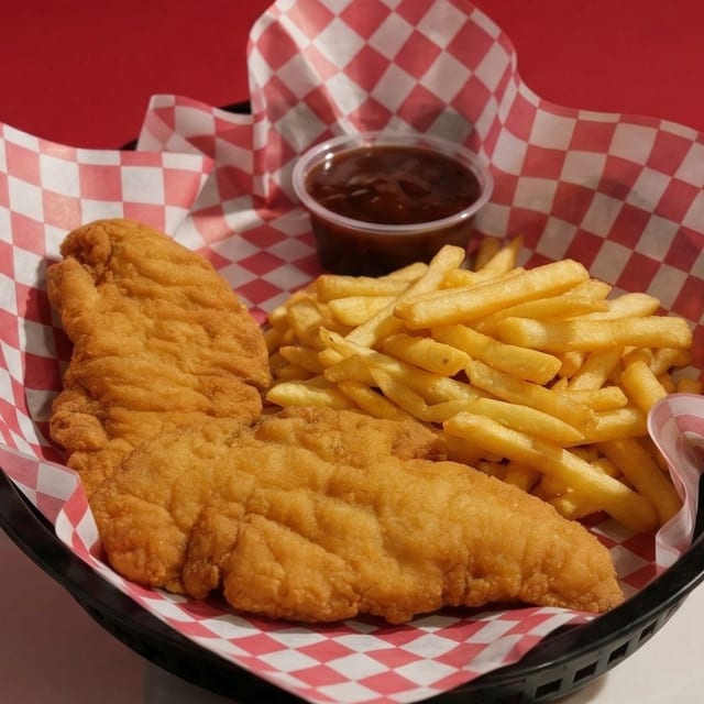 Chicken Strips (2) w/ Fries.